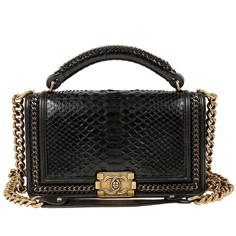 sac chanel boy python